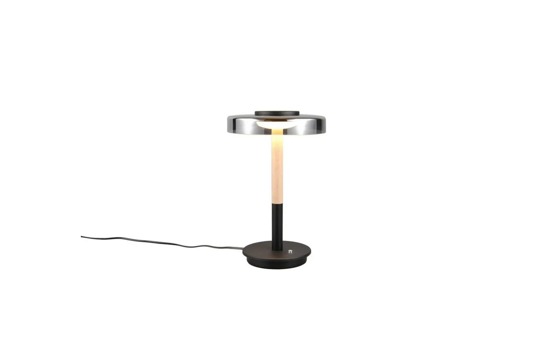Bordlampe TRIO Celeste Matt svart/krom/tre
