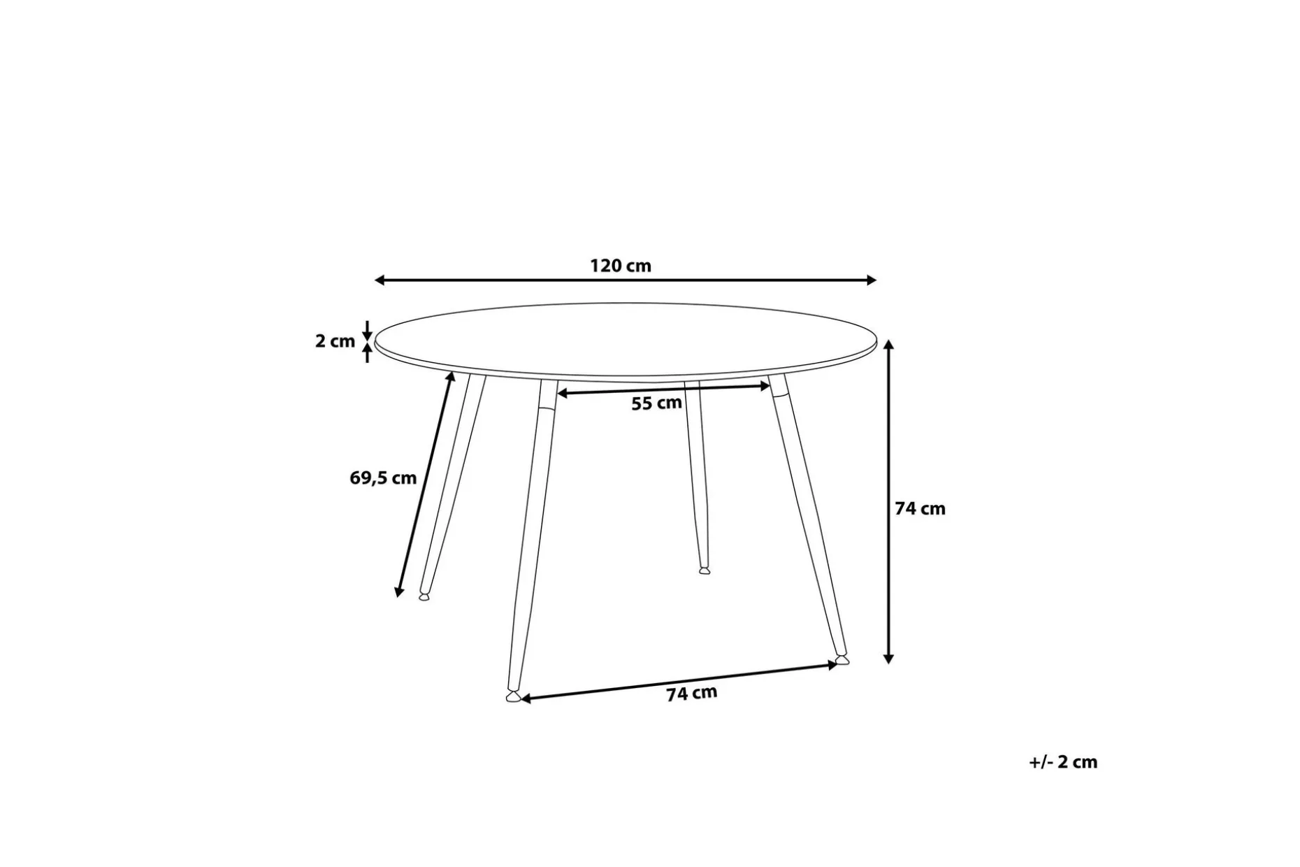Bovio Spisebord 120 cm