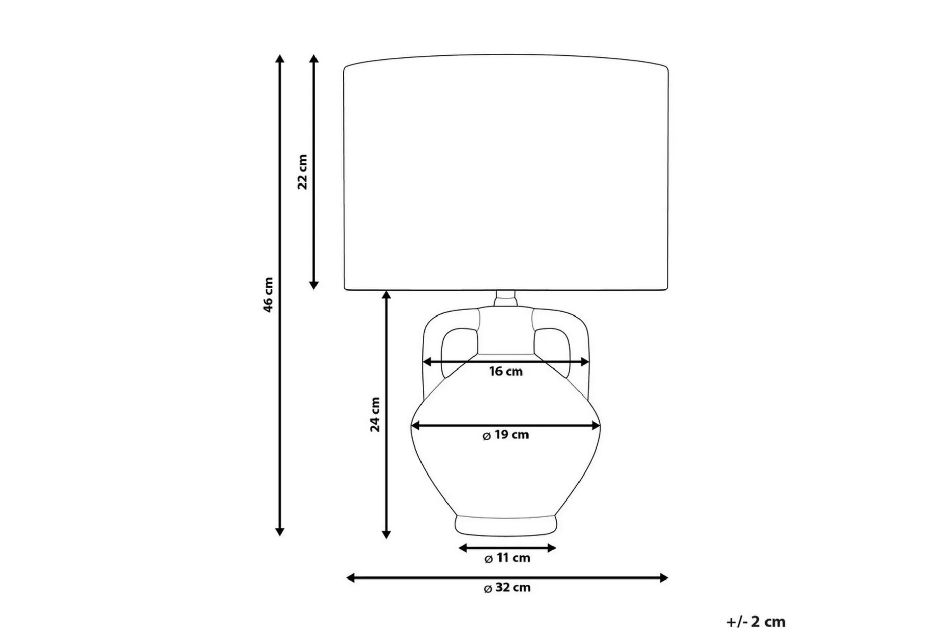 Bralad Bordlampe 46 cm E27