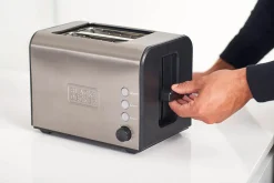 Brødrister Black+Decker 2 Rom børstet stål