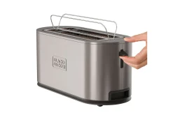 Brødrister Black+Decker 2 rom rustfritt stål