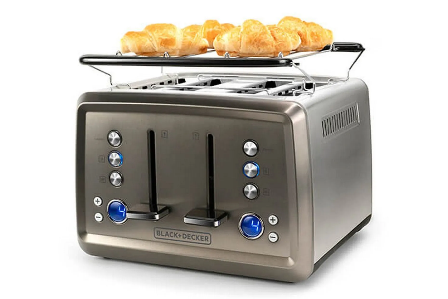 Brødrister Black+Decker 4 spor 1960W børstet stål