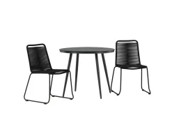 Break Cafégruppe Rund 90 cm + 2 Lindos Stablebar Stol