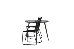 Break Cafégruppe Rund 90 cm + 2 Lindos Stablebar Stol