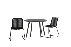 Break Cafégruppe Rund 90 cm + 2 Lindos Stablebar Stol