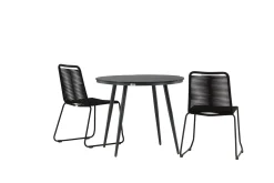 Break Cafégruppe Rund 90 cm + 2 Lindos Stablebar Stol