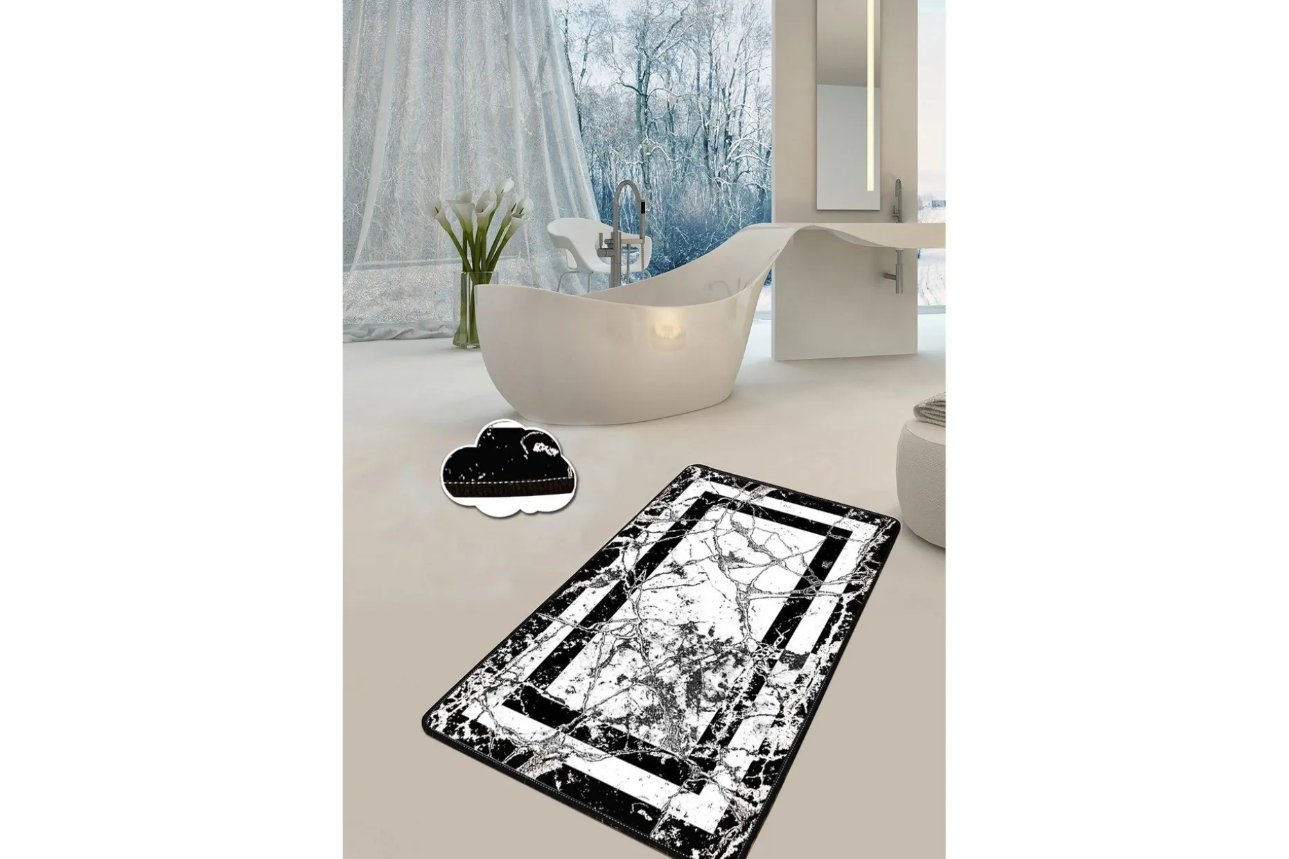 Brinmor Baderomsmatte 70x120 cm Rund