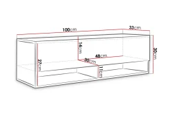 Brya TV-benk 100x32x30 cm