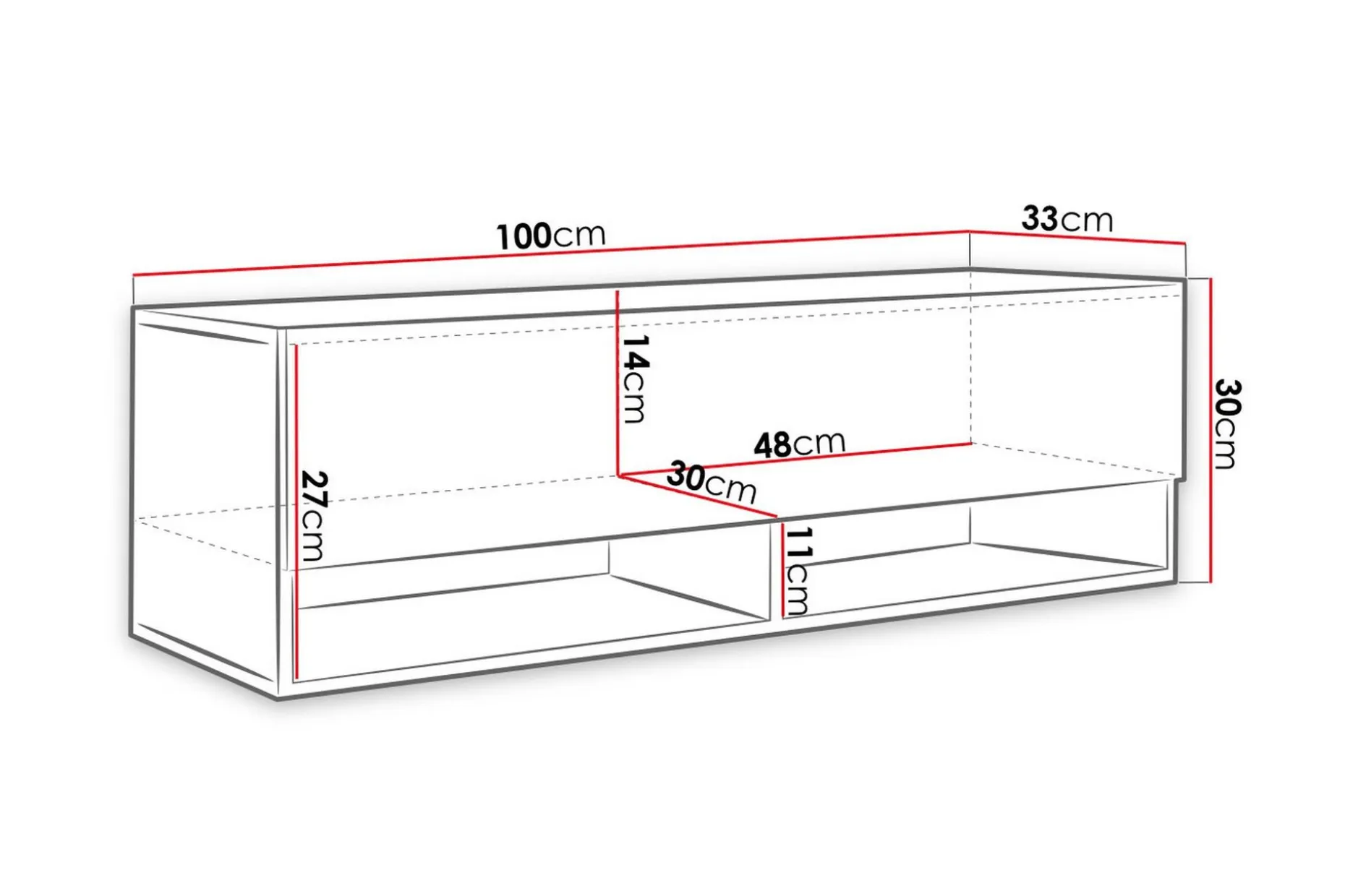 Brya TV-benk 100x32x30 cm