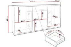 Bunta Skjenk 141x41 cm