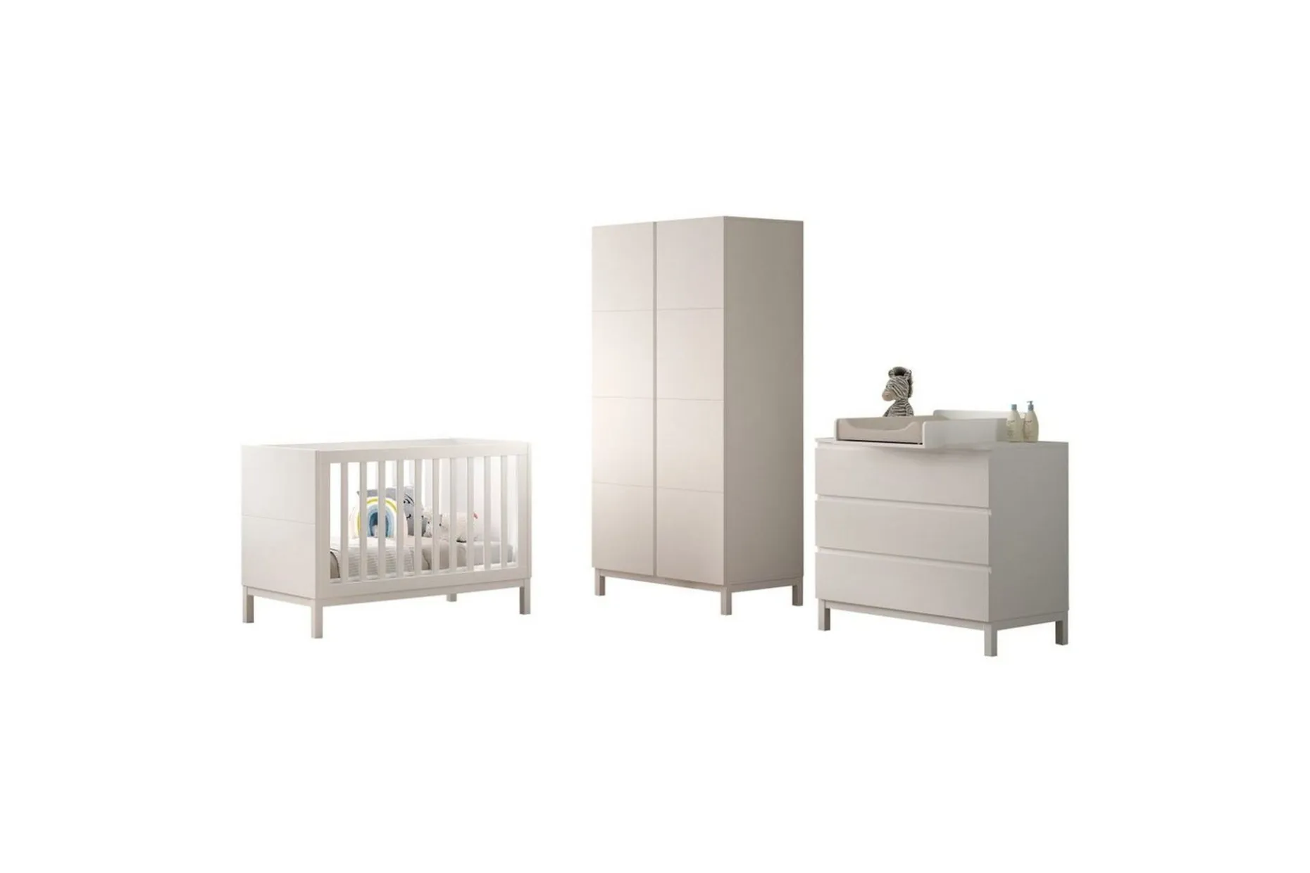 Byrå med skötbord babysäng garderob Jaxx Eva Jaxx White