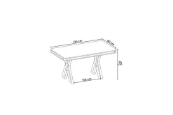 Calchera Spisebord 130 cm Rektangulær
