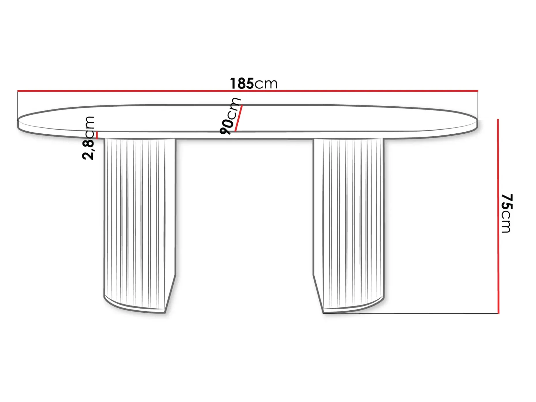 Calvion Spisebord ovalt 185 cm