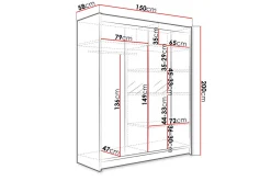 Camino Garderobe 150x58x200 cm