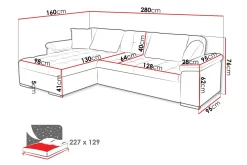Camior Sofa med Divan 3-seter