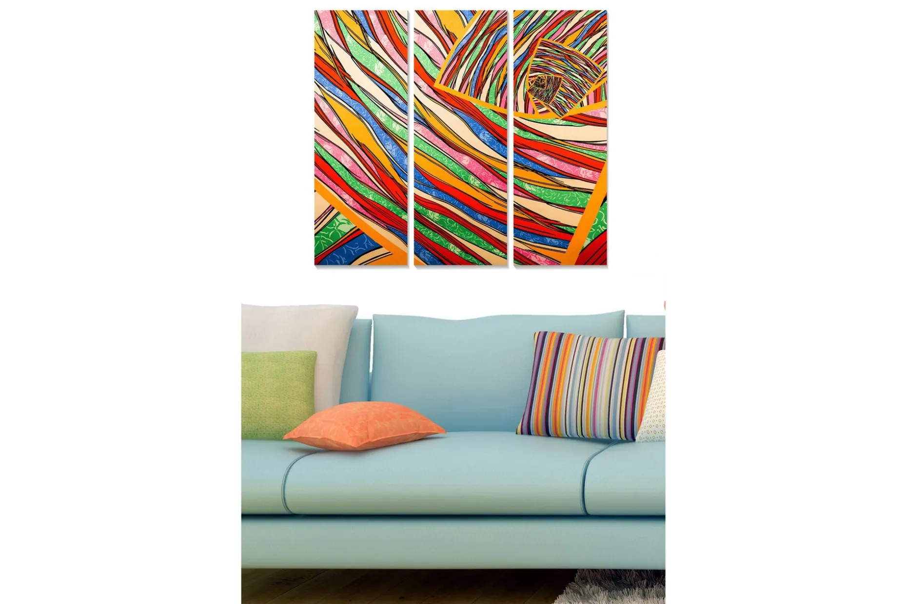 Canvasbilde Colorful 3-pk Flerfarget