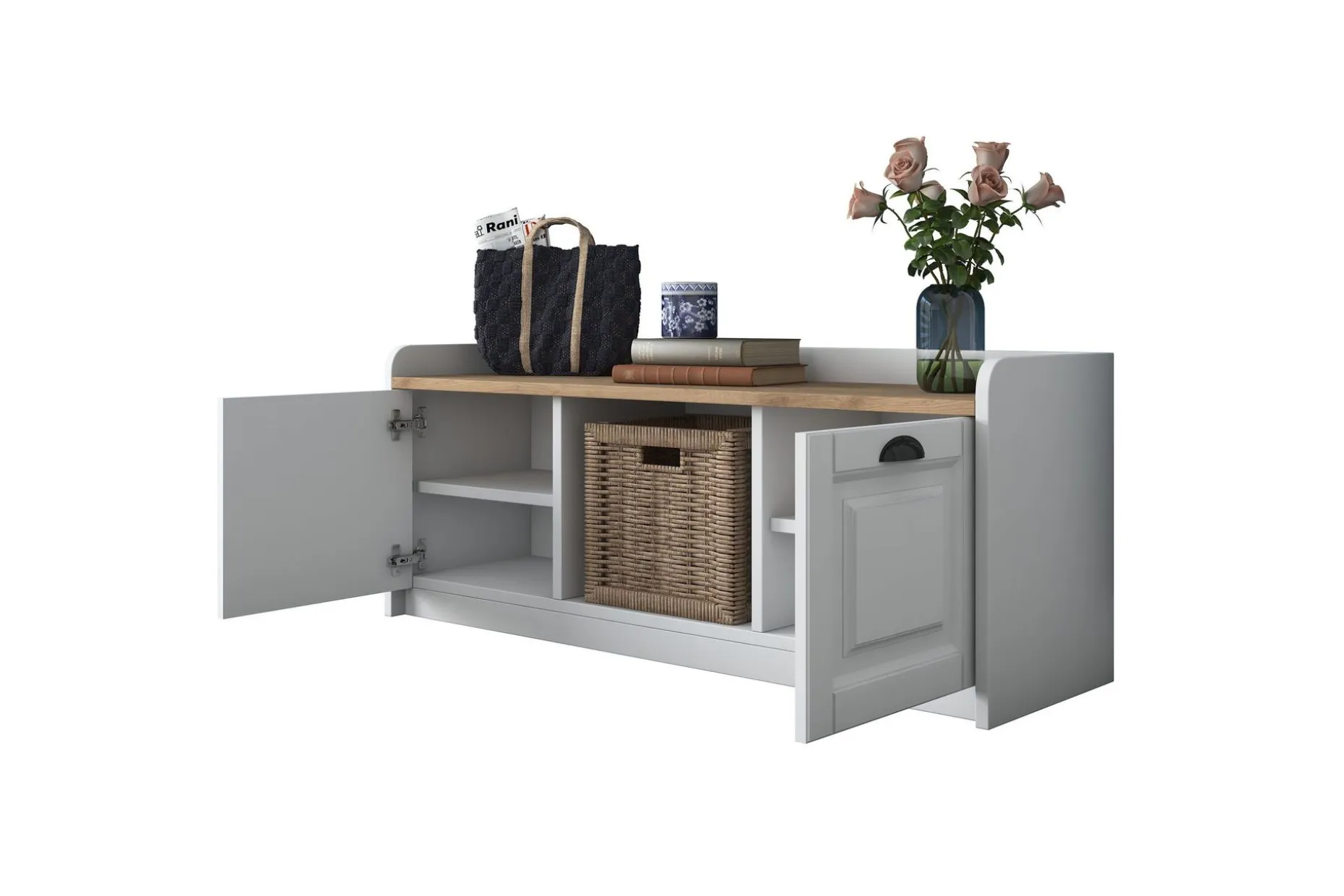 Caraway Skobenk 120x45 cm Hvit/Brun