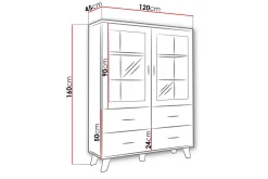 Cardos Vitrineskap 120 cm