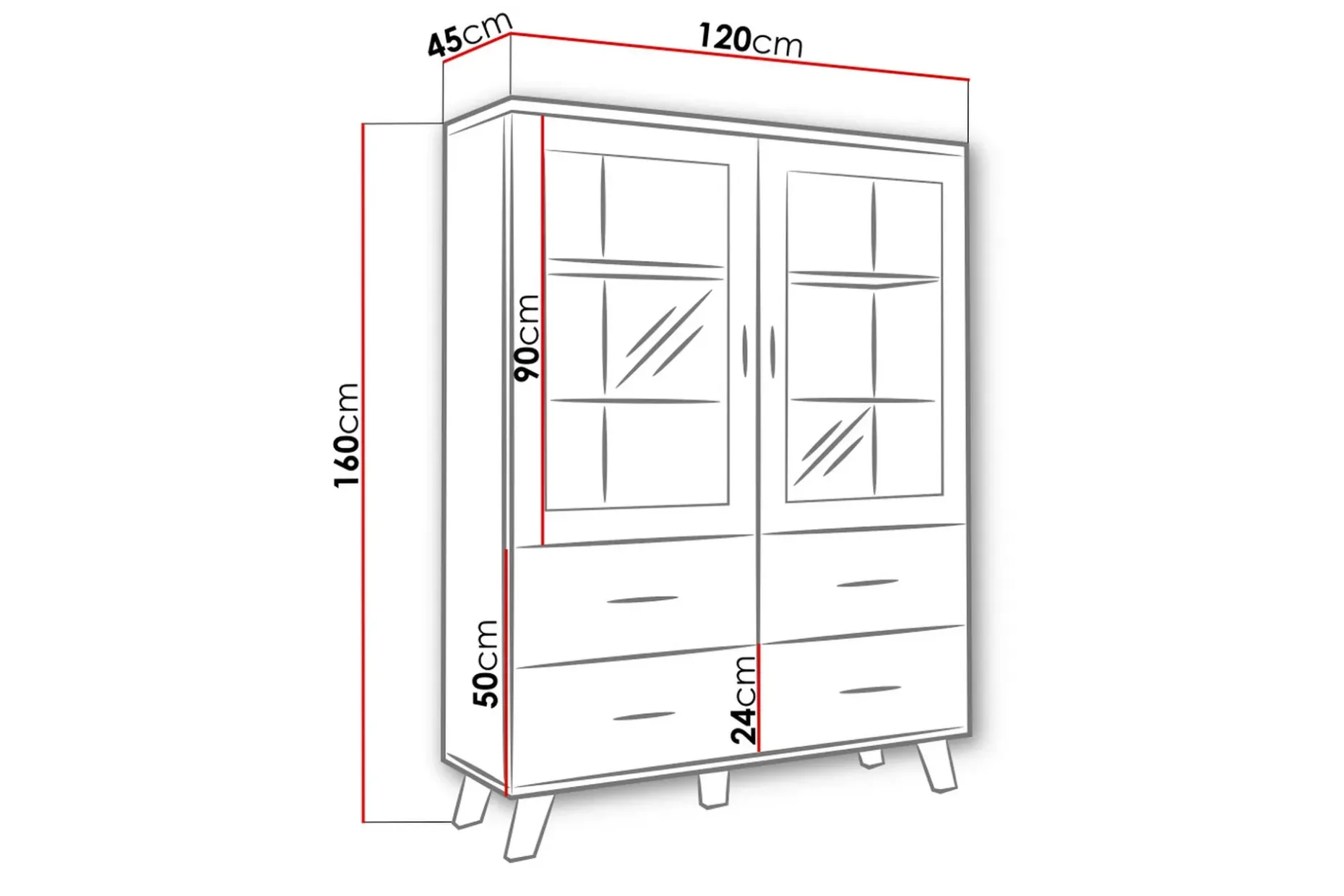 Cardos Vitrineskap 120 cm