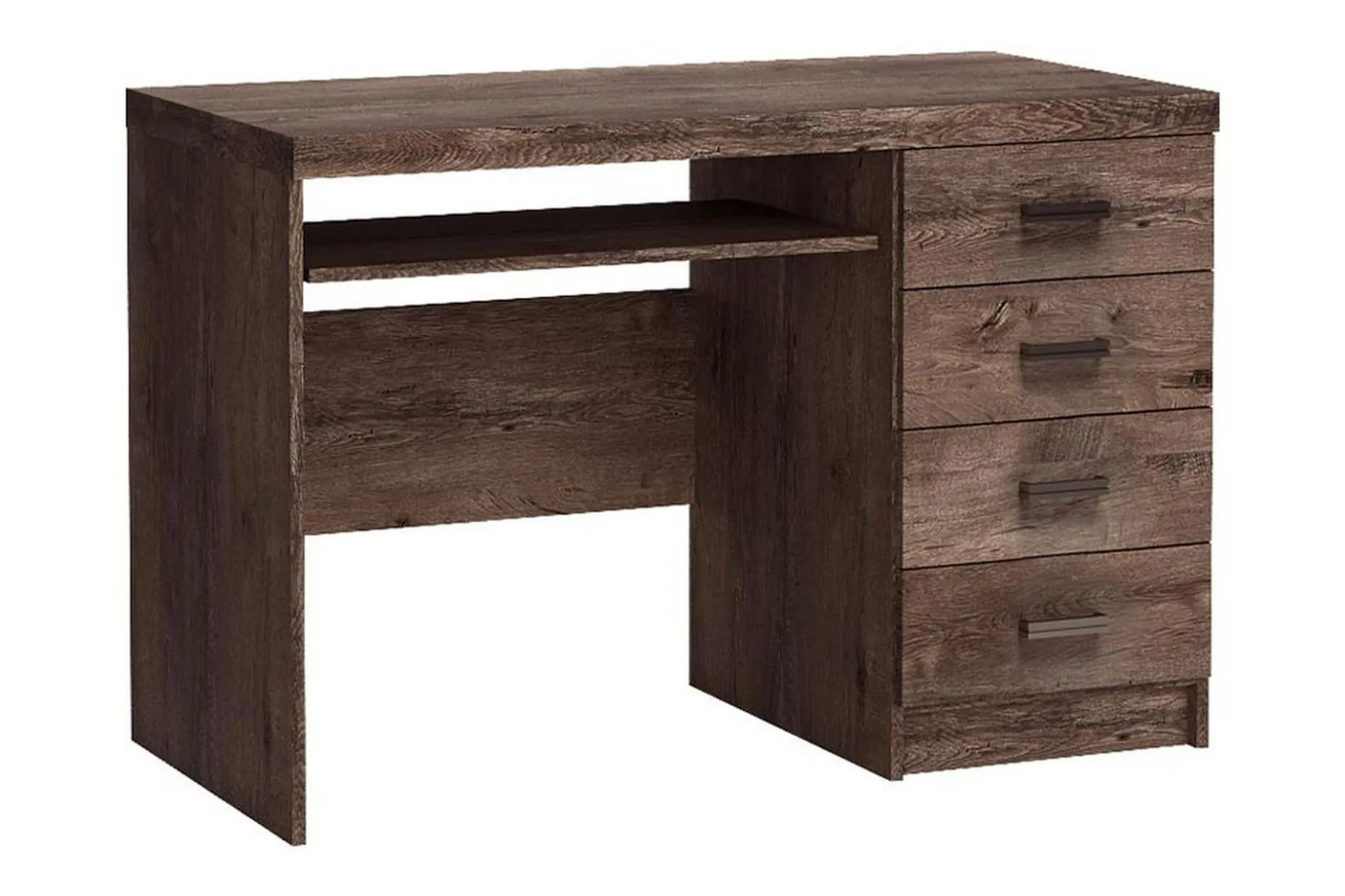 Castillia Skrivebord 120 cm med Oppbevaring 4 Skuffer + Hyll