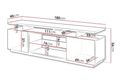 Ceasar TV-benk 180 cm med LED