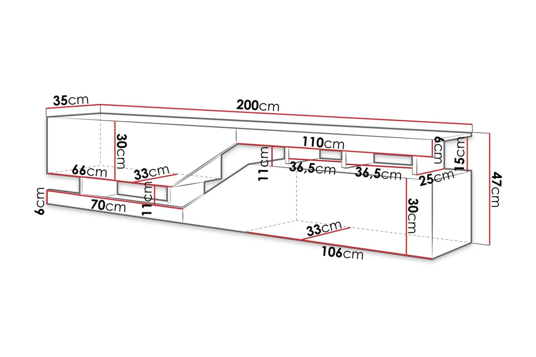 Ceelias TV-benk 200 cm