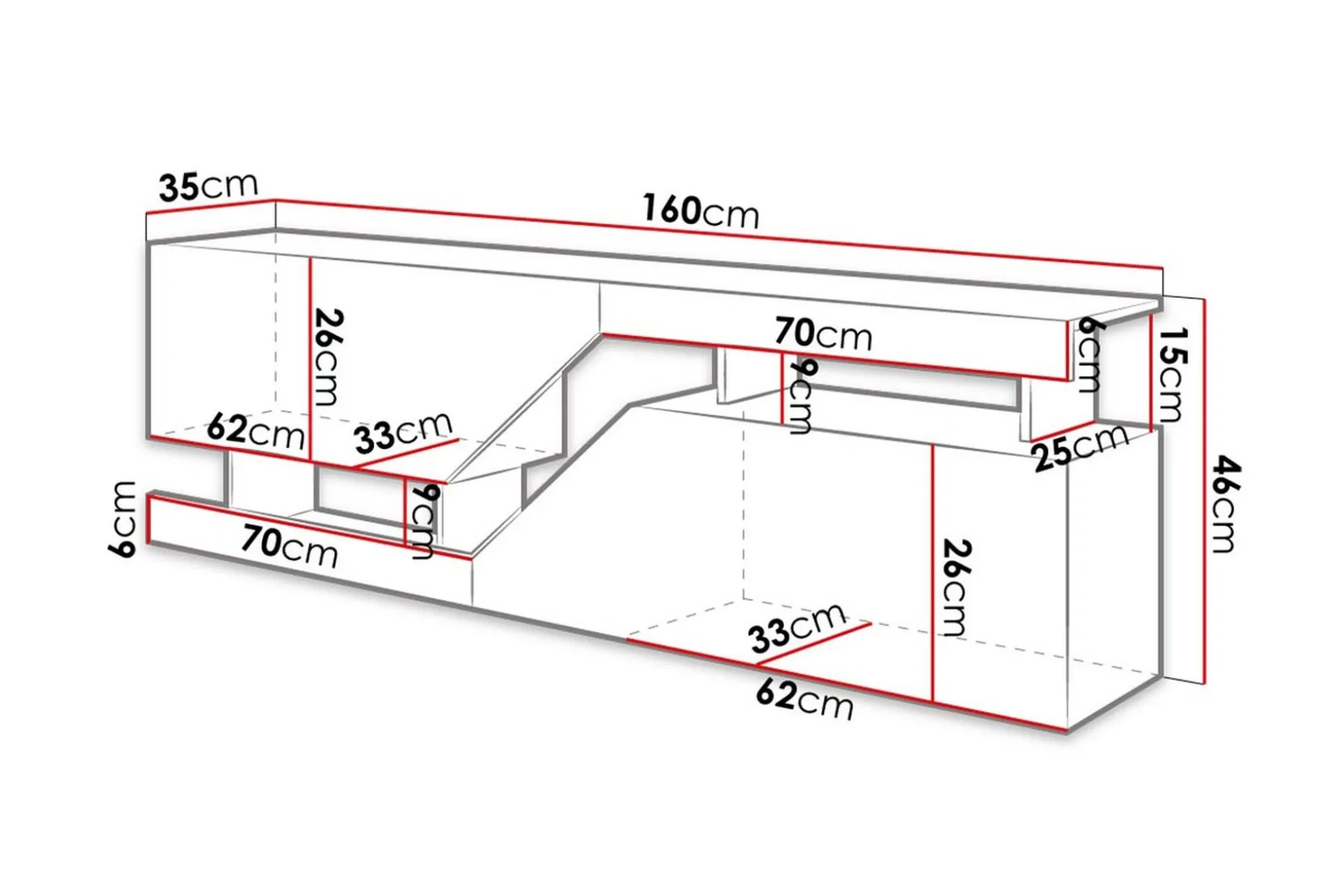 Ceelias Tv-benk 160 cm