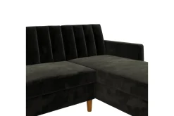Celine 3-sits Divansovesofa Fløyel/Svart