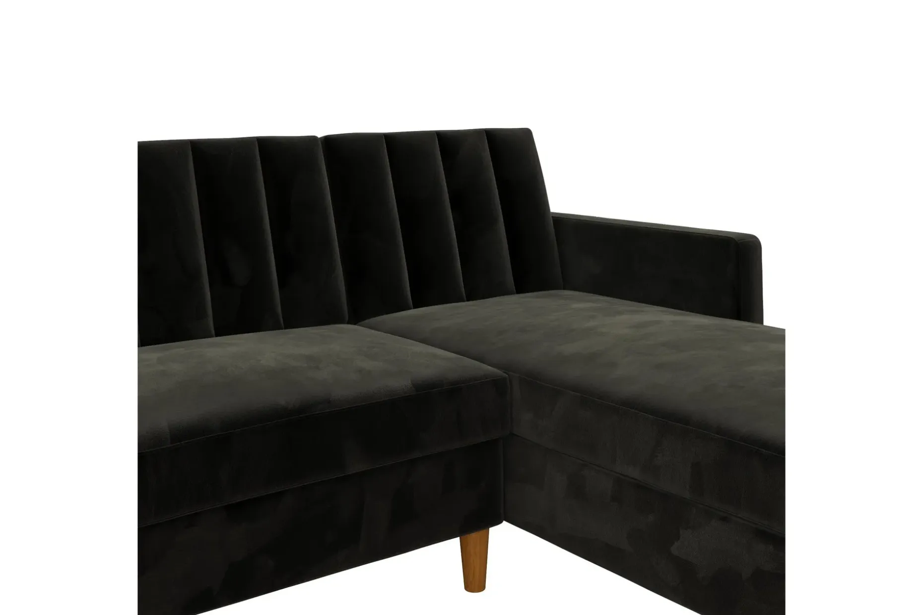 Celine 3-sits Divansovesofa Fløyel/Svart