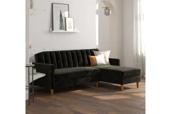 Celine 3-sits Divansovesofa Fløyel/Svart