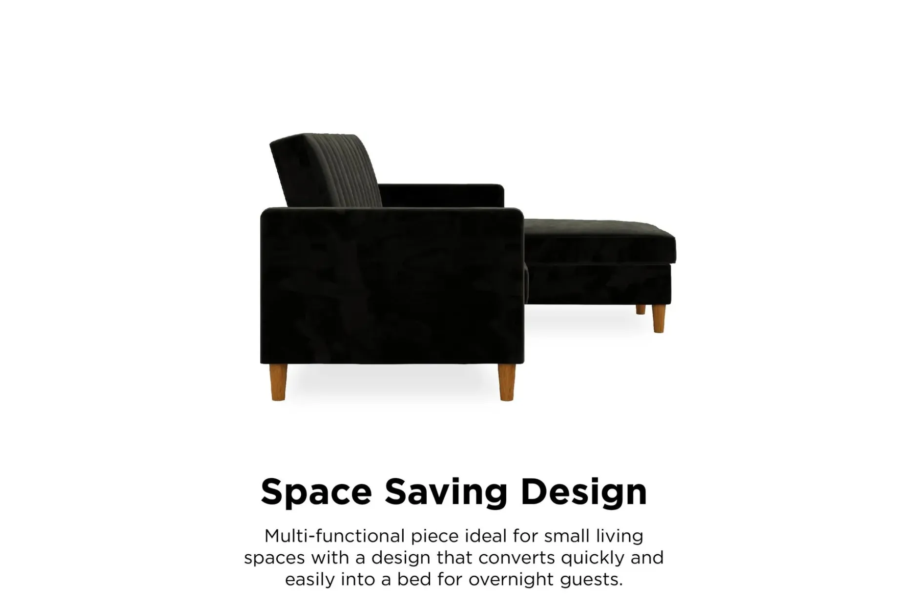 Celine 3-sits Divansovesofa Fløyel/Svart