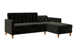 Celine 3-sits Divansovesofa Fløyel/Svart