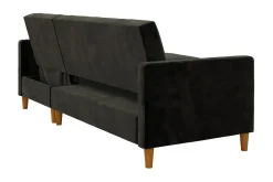 Celine 3-sits Divansovesofa Fløyel/Svart