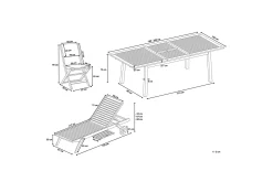 Cesana Spisegruppe Med 8 Stoler + Solstol 2 stk