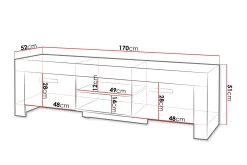 Cezar TV-bänk 170x52x51 cm Ek