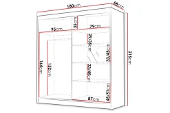 Chavez Garderobe med Speil 180x215 cm