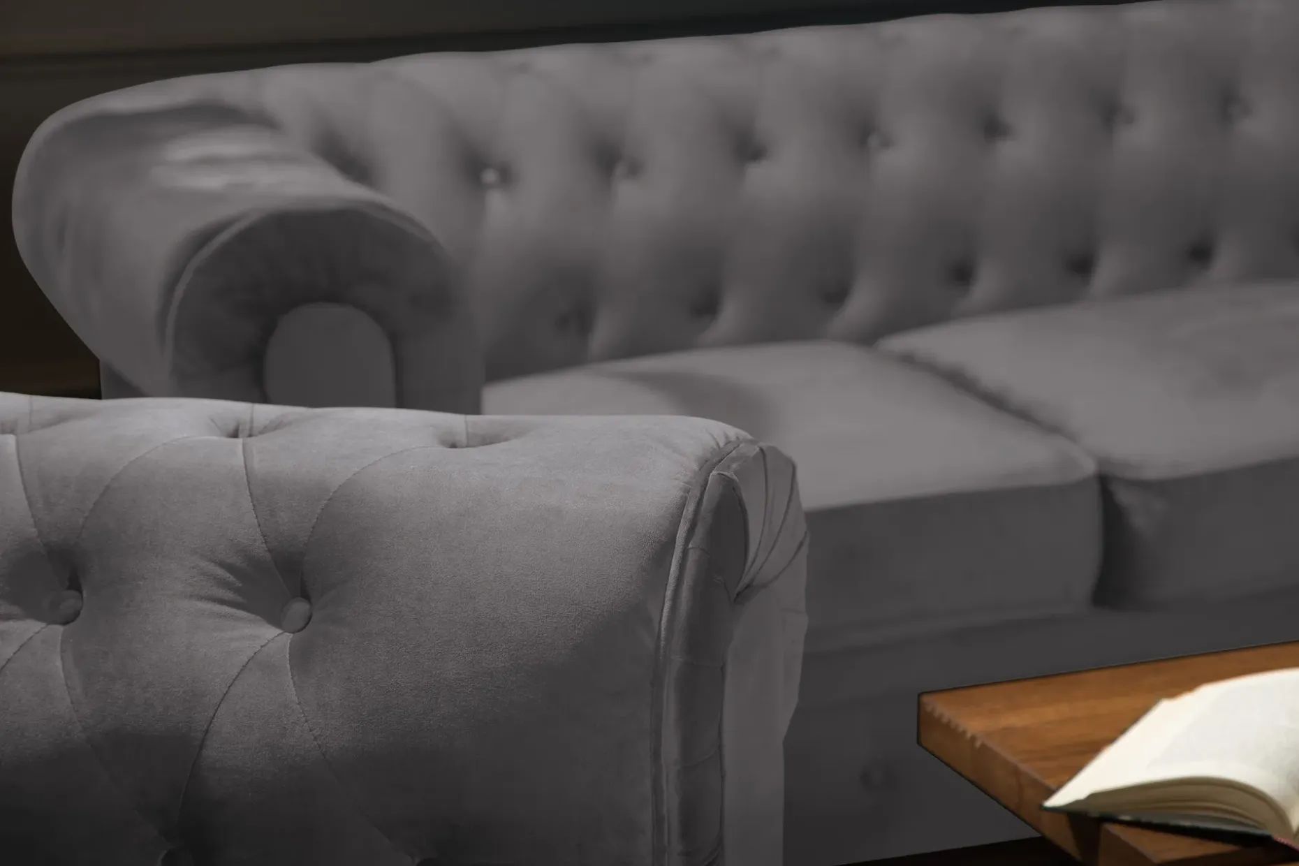 Chesterfield Luksus Sofagruppe 3+2+1 i Fløyel