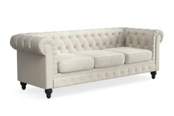 Chesterfield Lyx 3-seter Fløyelssofa – Dyp sofa