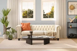 Chesterfield Lyx 3-seter Fløyelssofa – Dyp sofa