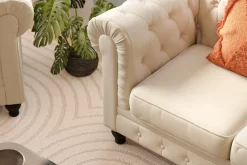 Chesterfield Lyx 2-seter Fløyelssofa – Liten dyp sofa