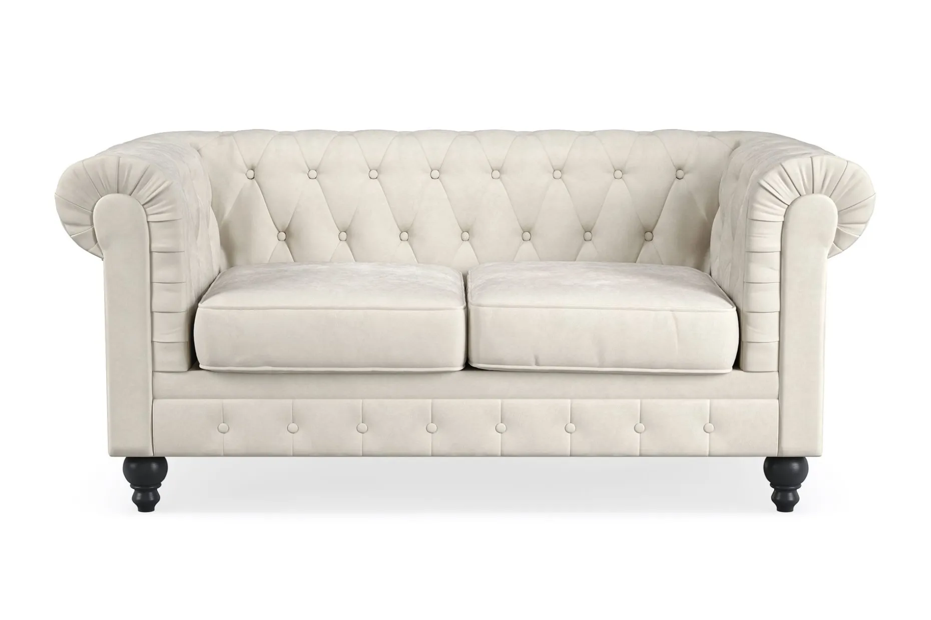 Chesterfield Lyx 2-seter Fløyelssofa – Liten dyp sofa