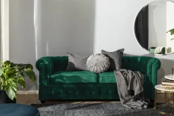 Chesterfield Lyx 3-seter Fremoverbøyd sovesofa i fløyel