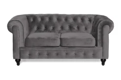 Chesterfield Lyx 2-seter Liten Fløyelssofa – Dyp sofa 160 cm bred