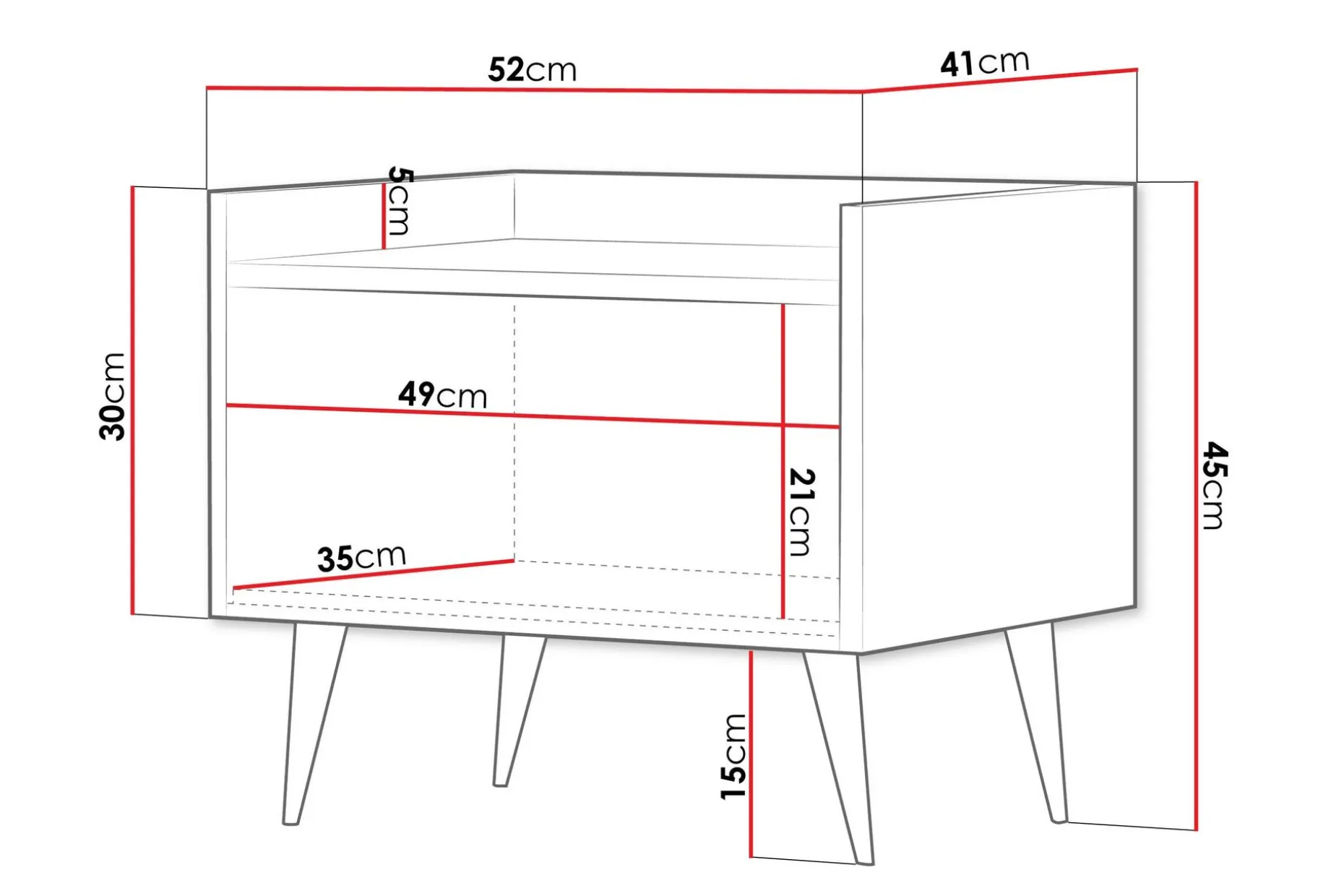 Chiku Nattbord 52 cm