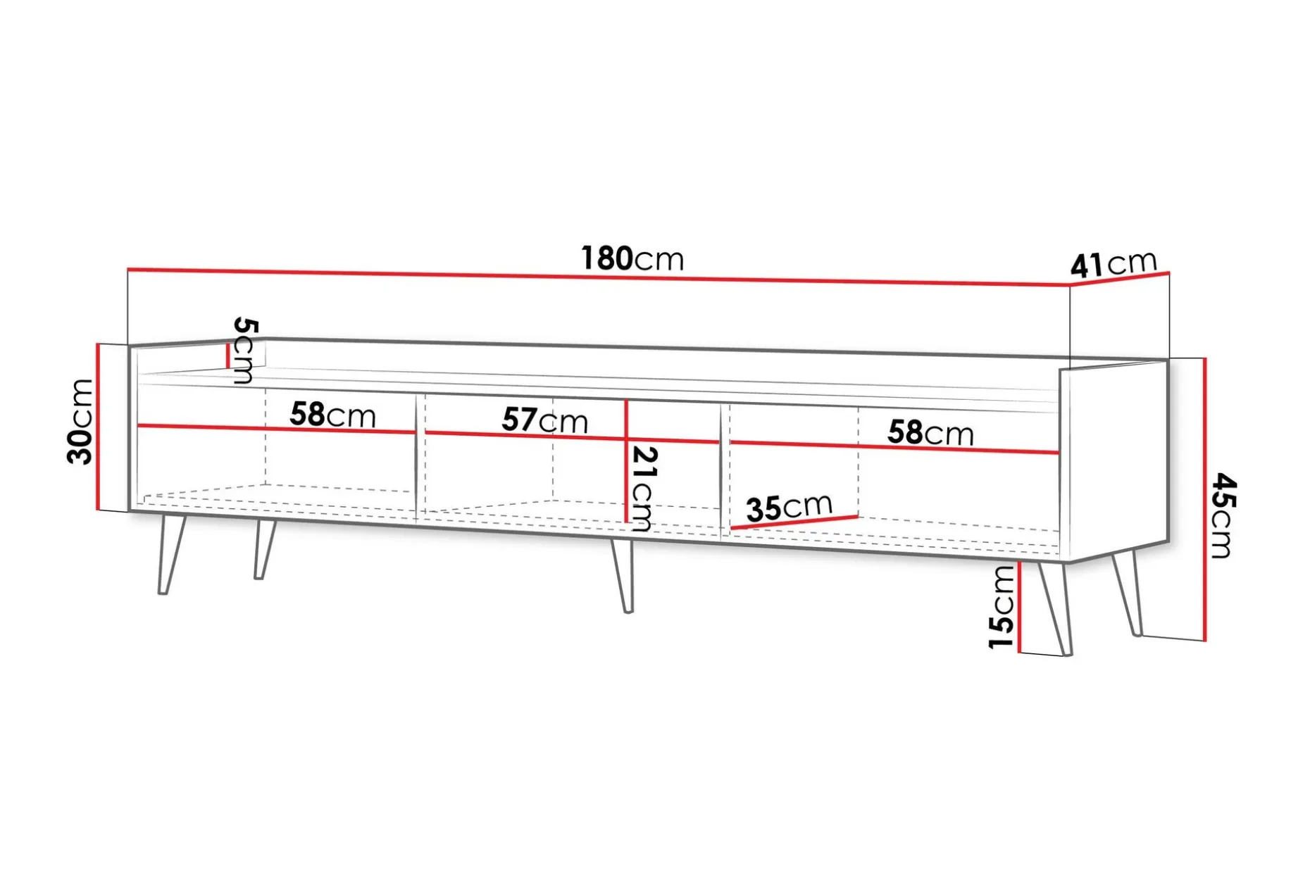 Chiku TV-benk 180 cm