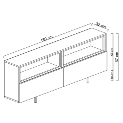 Cielieucel TV-benk 180 cm