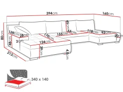 Cillo 6-seters U-sofa
