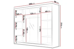 Cinerea Garderobe med Speil 250x215 cm