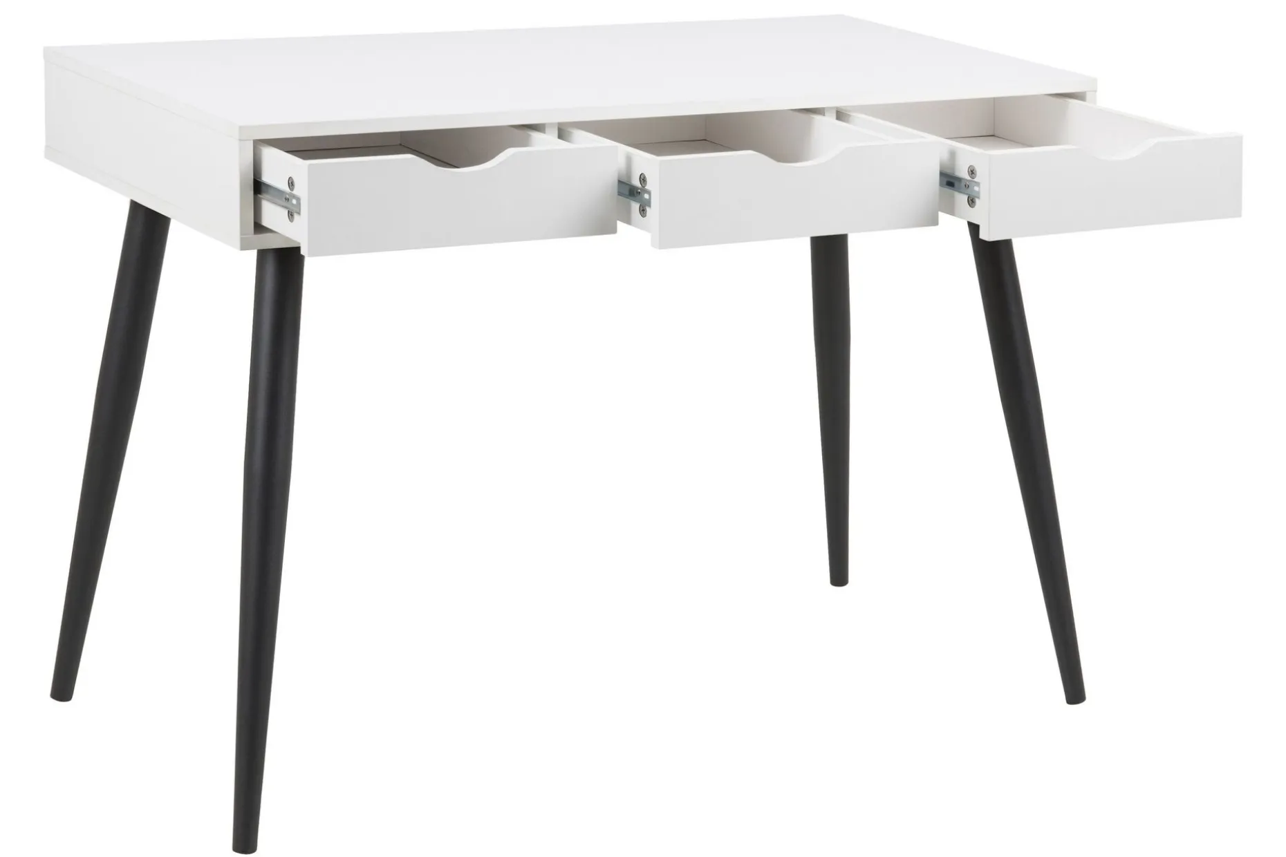 Citysea Skrivebord 110 cm med Oppbevaring 3 Skuffer