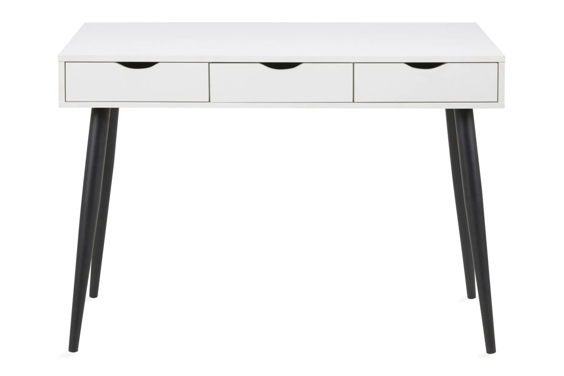 Citysea Skrivebord 110 cm med Oppbevaring 3 Skuffer